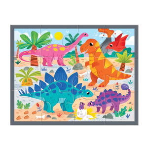12-Piece Puzzle Pouch -- Mighty Dinosaurs