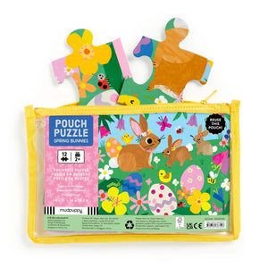 12-Piece Puzzle Pouch -- Spring Bunnies