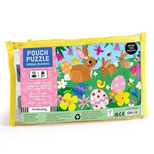 12-Piece Puzzle Pouch -- Spring Bunnies