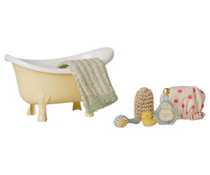 Maileg Bathtub Set, Mouse-- Yellow