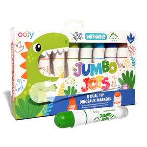 Ooly Jumbo Jots: Dual Tip Cone and Stamp Markers-- Dinosaur (Set of 8)