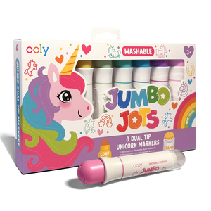 Ooly Jumbo Jots: Dual Tip Cone and Stamp Markers-- Unicorn (Set of 8)
