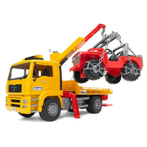 Bruder 02750 MAN TGA Tow Truck with Off-Road Vehicle