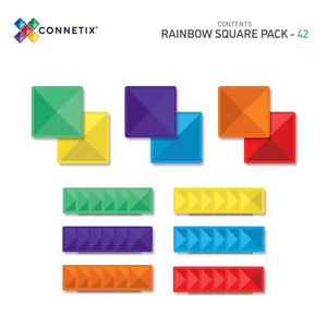 Connetix 42 Piece Rainbow Square Pack