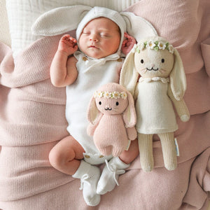 cuddle+kind Baby Bunny in Rose with Ivory Floral