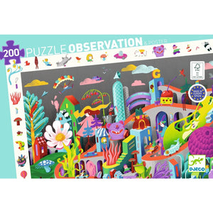 Djeco Observation Puzzle -- Crazy Town, 200 pieces