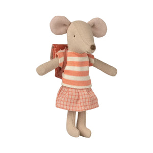 Maileg Clothes and Bag, Big Sister Mouse-- Coral