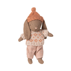 Maileg Winter Bunny, Micro-- Brown-- Rose
