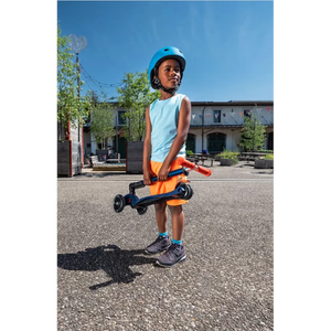 Micro Kickboard: Maxi Deluxe Foldable LED -- Navy Blue/Red