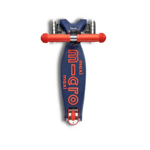 Micro Kickboard: Maxi Deluxe Foldable LED -- Navy Blue/Red