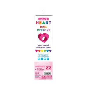 Ooly Heart Ring Crayons-- Set of 6