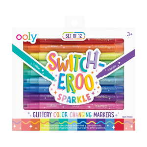 Ooly Switch-eroo Sparkle Glittery Color Changing Markers-- Set of 12