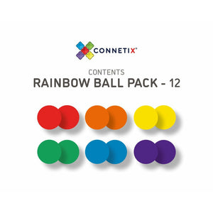 Connetix 12 Piece Rainbow Replacement Ball Pack