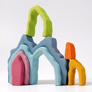 cave arch unstacked and used as building blocks