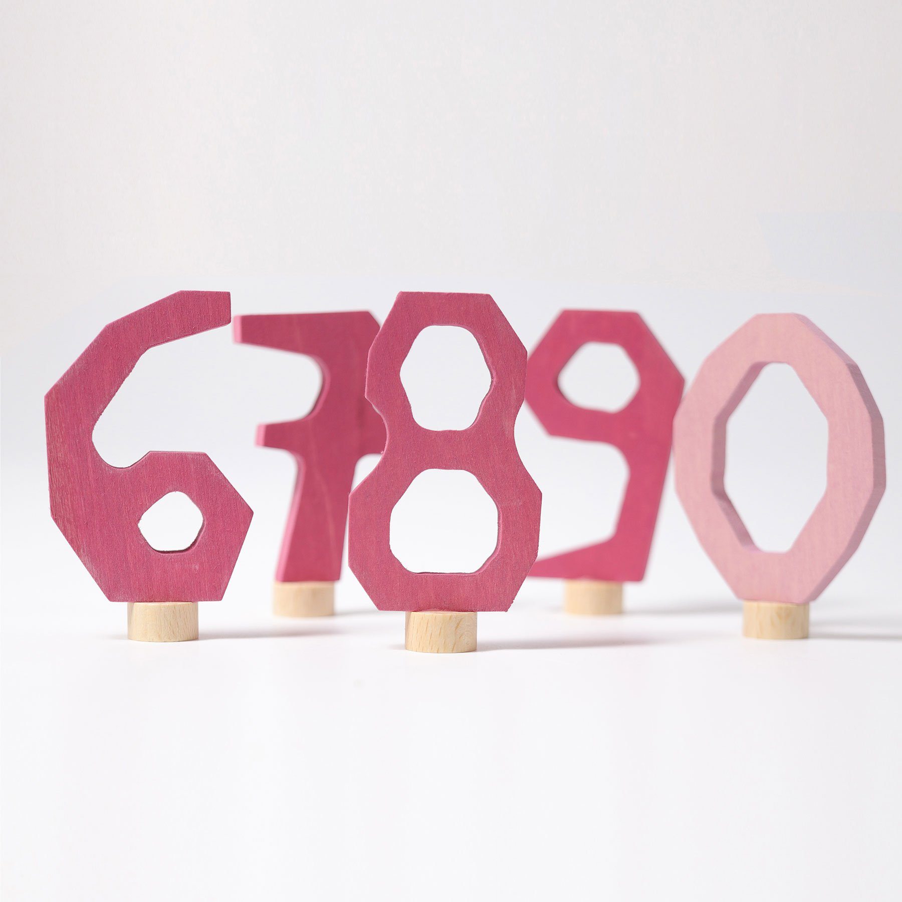 Grimm's Decorative Numbers -- Pink 6-9 and 0