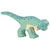 A pachycephalosaurus wooden figure painted teal with blue spots.
