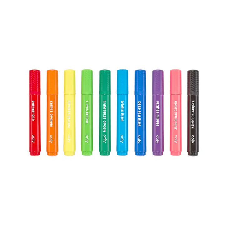Ooly Big Bright Brush Markers -- Set of 10