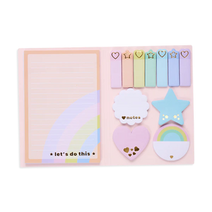 Ooly Side Notes Sticky Tab Note Pad -- Pastel Rainbows