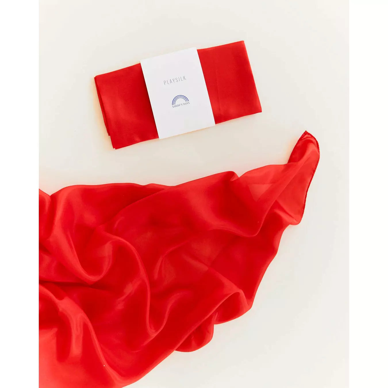 A silk scarf in red.