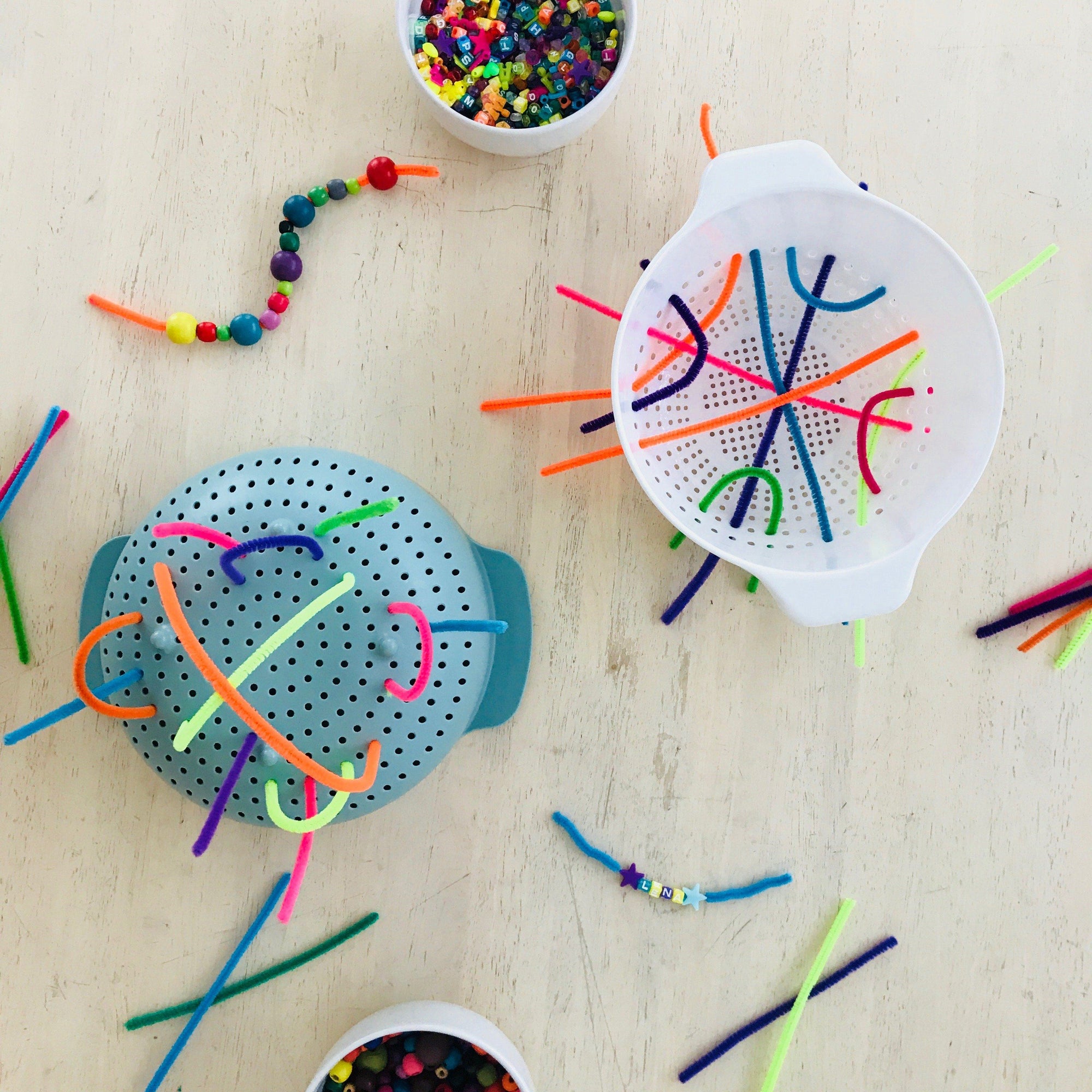 Easy Fine Motor Activity: Pipe Cleaner Party! - The Happy Lark