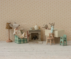 Maileg Fireplace, Mouse - Off White
