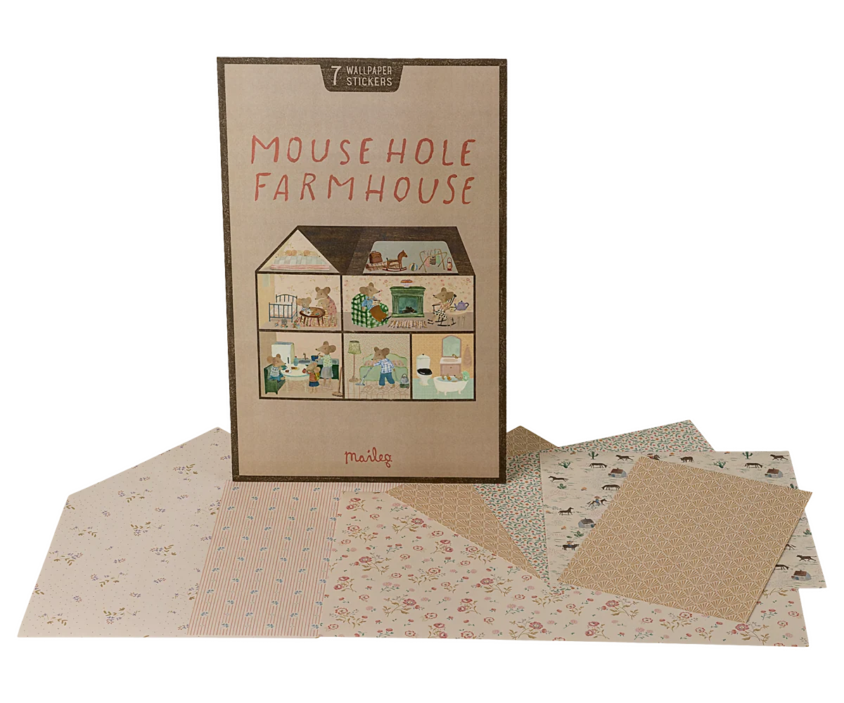 Maileg Mouse Hole Wallpaper - Farmhouse