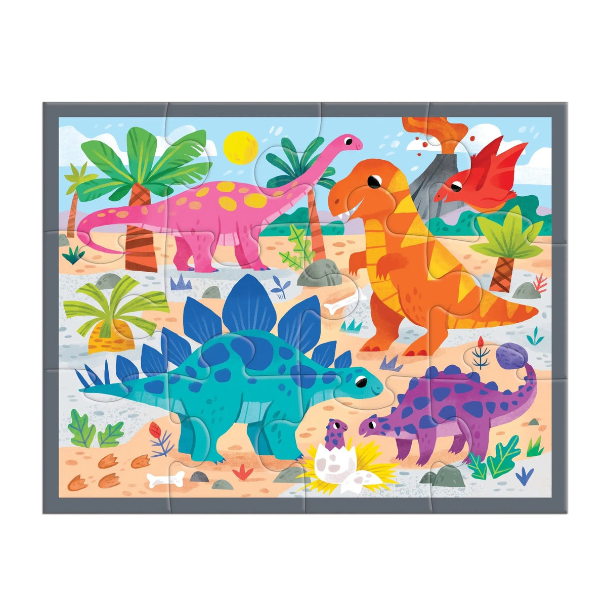 12-Piece Puzzle Pouch -- Mighty Dinosaurs