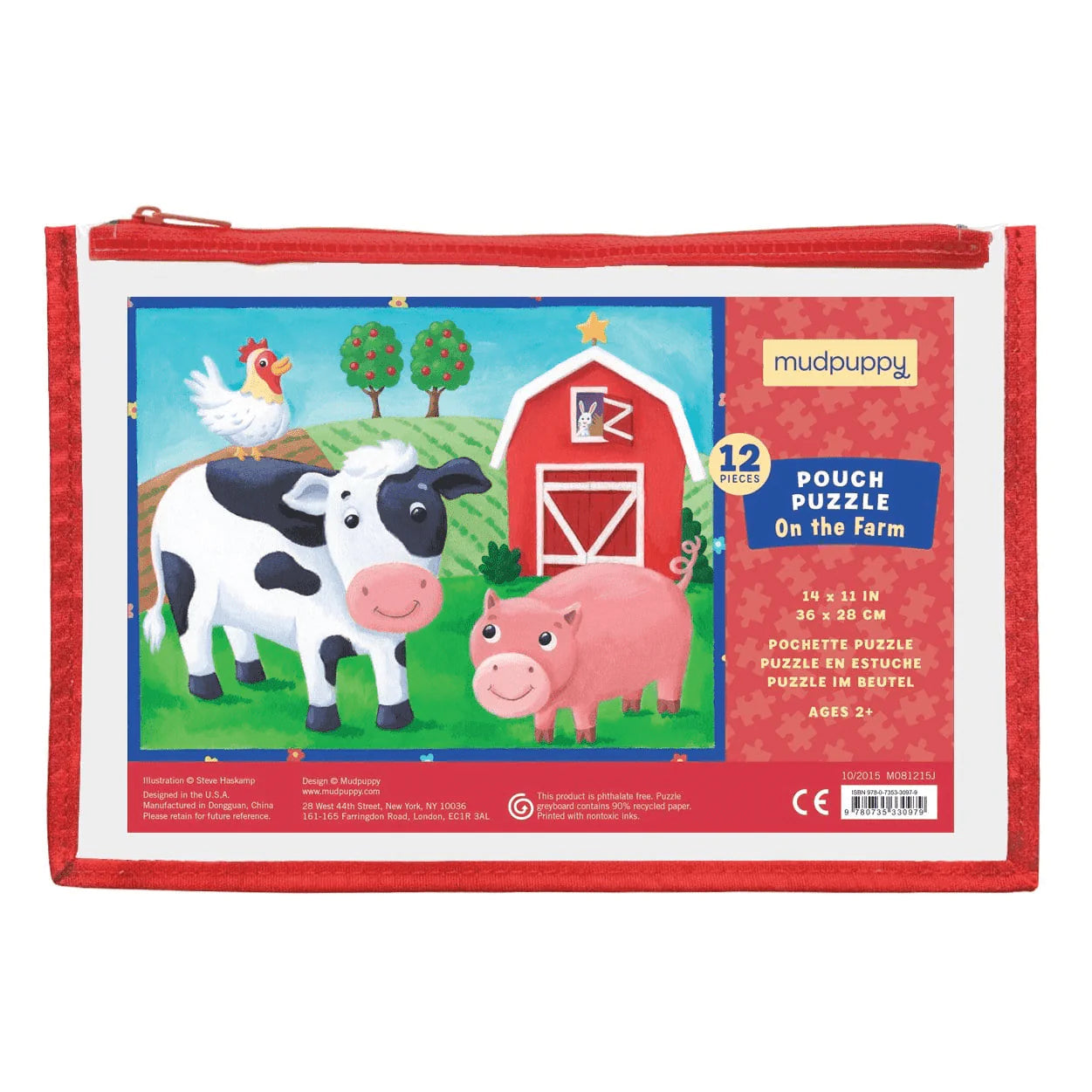 12-Piece Puzzle Pouch -- On the Farm by Mudpuppy