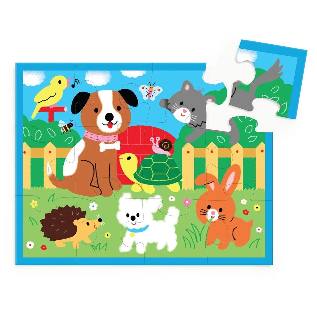 Mudpuppy 12-Piece Puzzle Pouch -- Playful Pets