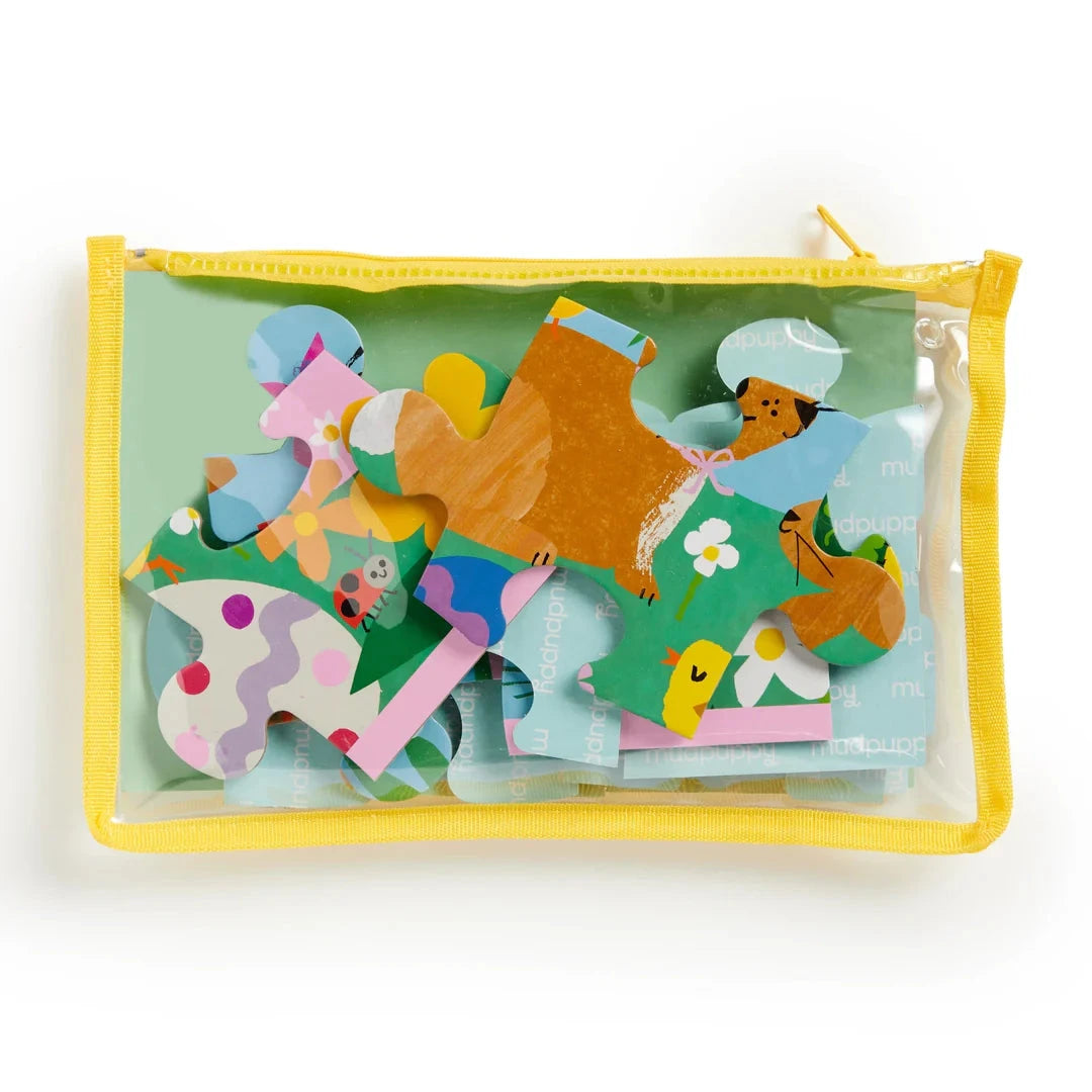 12-Piece Puzzle Pouch -- Spring Bunnies