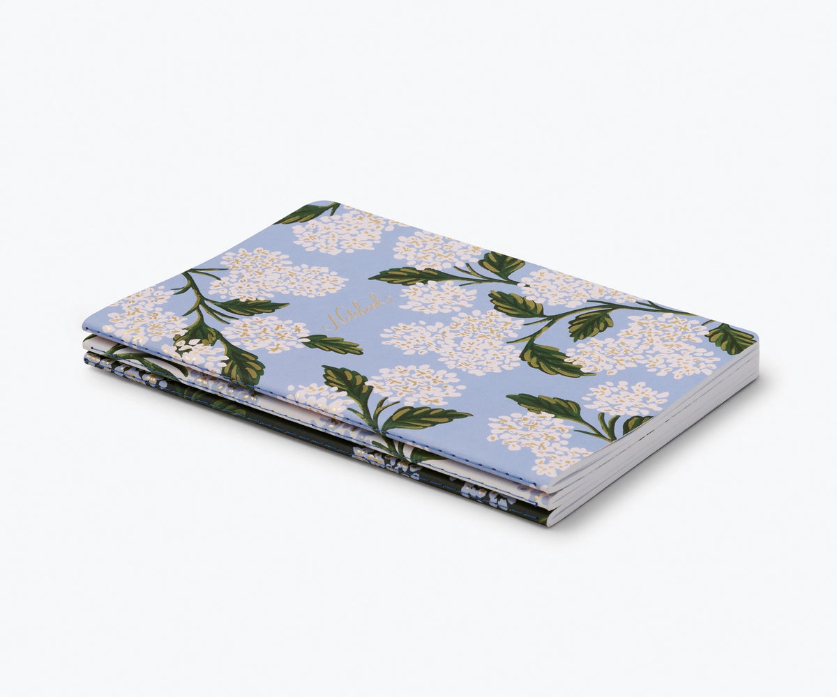 Rifle Paper  Co Assorted Set of 3 Hydrangea Notebooks