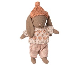 Maileg Winter Bunny, Micro-- Brown-- Rose