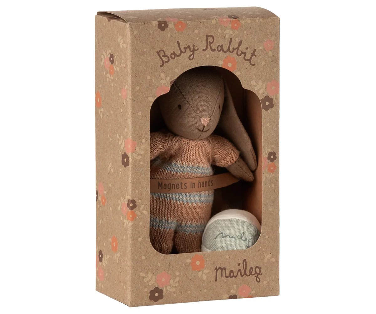 Maileg Bunny Set, Micro-- Brown/Dusty Rose
