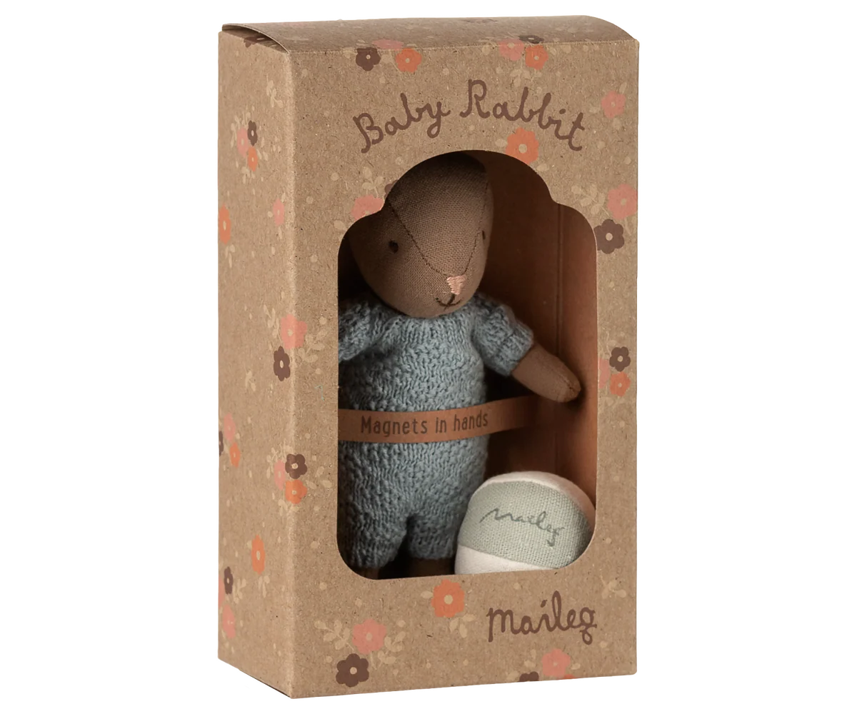 Maileg Rabbit Set-- Brown-- Blue