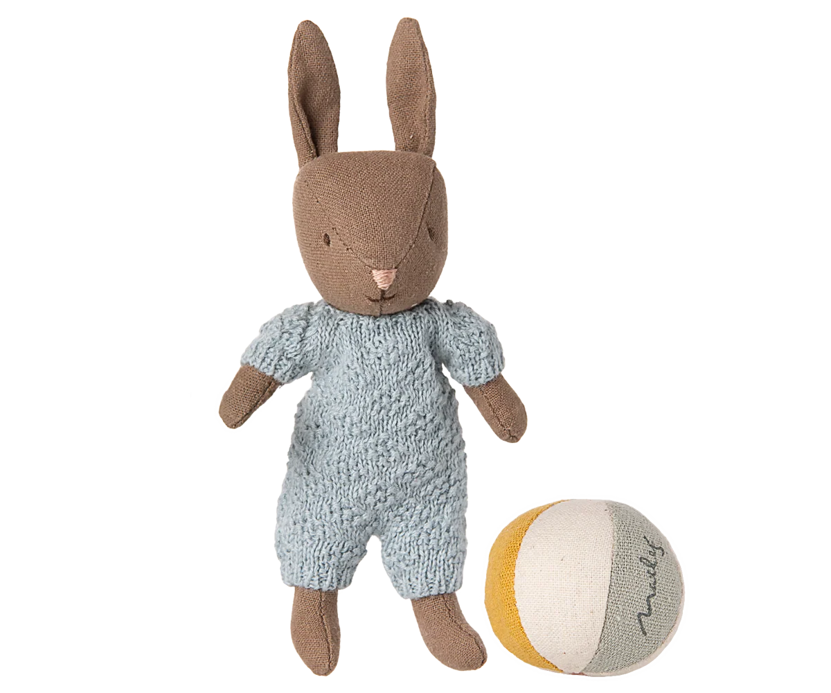 Maileg Rabbit Set-- Brown-- Blue