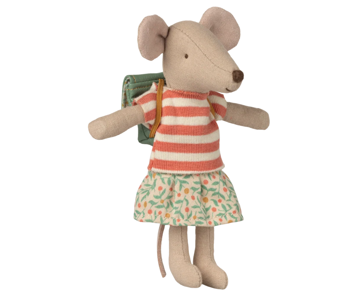 Maileg Clothes and Bag, Big Sister Mouse-- Green