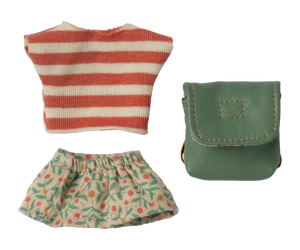 Maileg Clothes and Bag, Big Sister Mouse-- Green