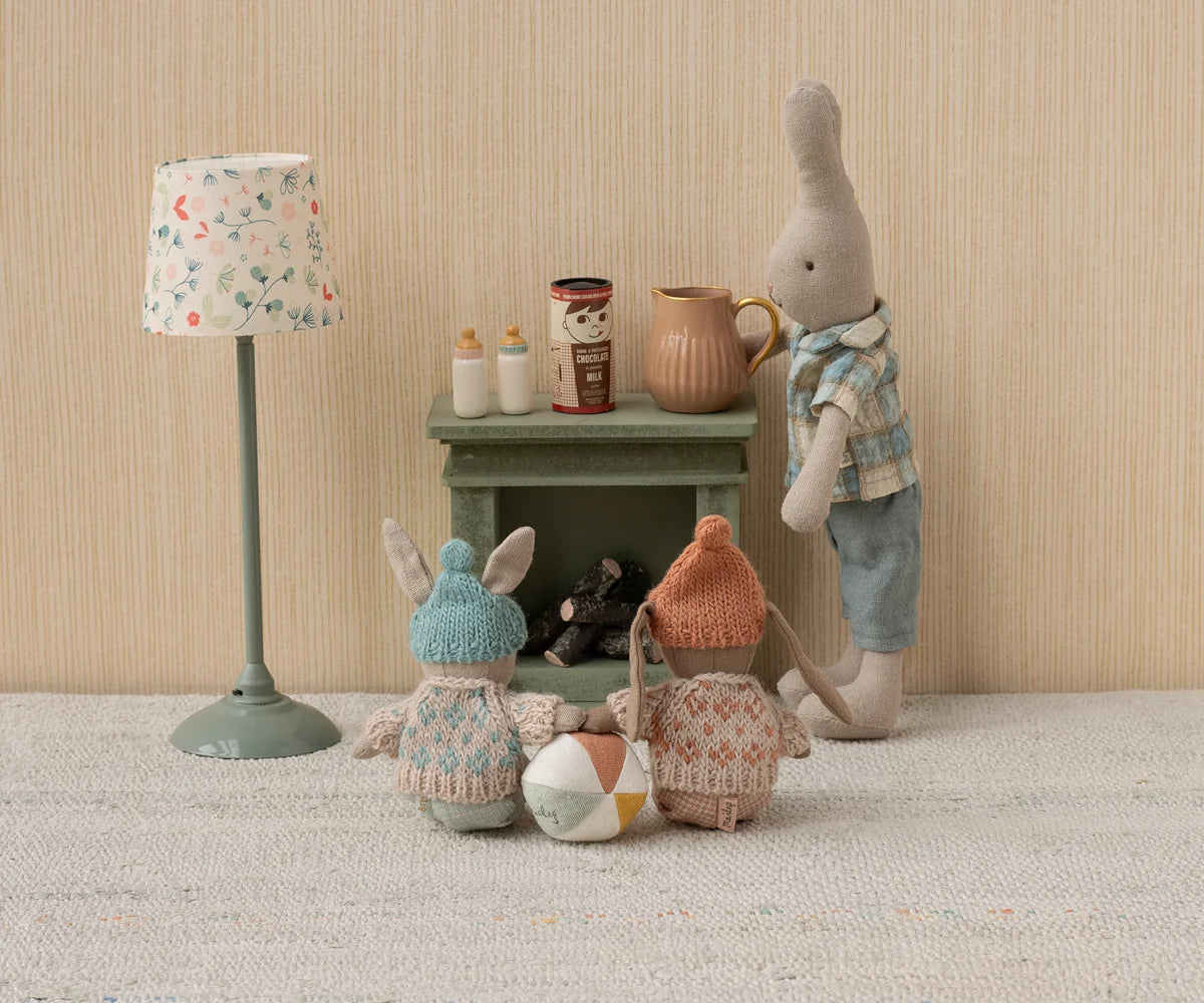 Maileg Winter Rabbit, Micro-- Sand-- Mint