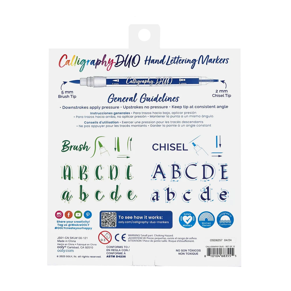 Ooly Calligraphy Duo: Double-Ended Markers (Set of 12)