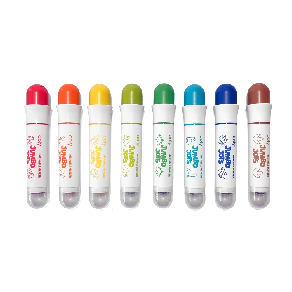 Ooly Jumbo Jots: Dual Tip Cone and Stamp Markers-- Dinosaur (Set of 8)