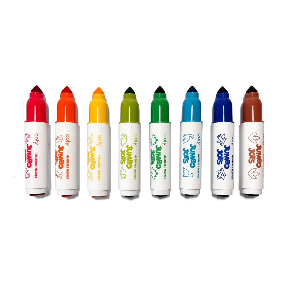 Ooly Jumbo Jots: Dual Tip Cone and Stamp Markers-- Dinosaur (Set of 8)