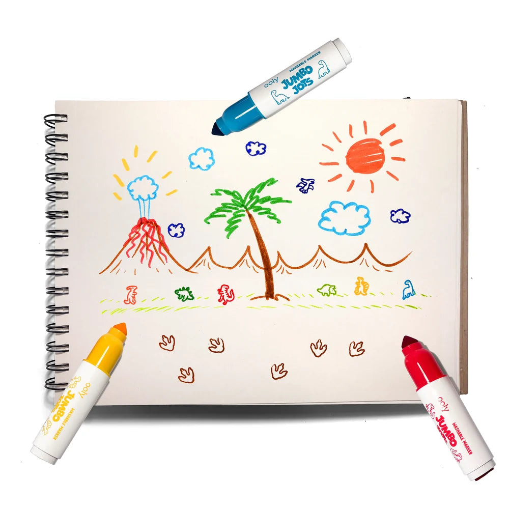 Ooly Jumbo Jots: Dual Tip Cone and Stamp Markers-- Dinosaur (Set of 8)