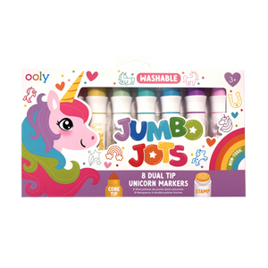 Ooly Jumbo Jots: Dual Tip Cone and Stamp Markers-- Unicorn (Set of 8)