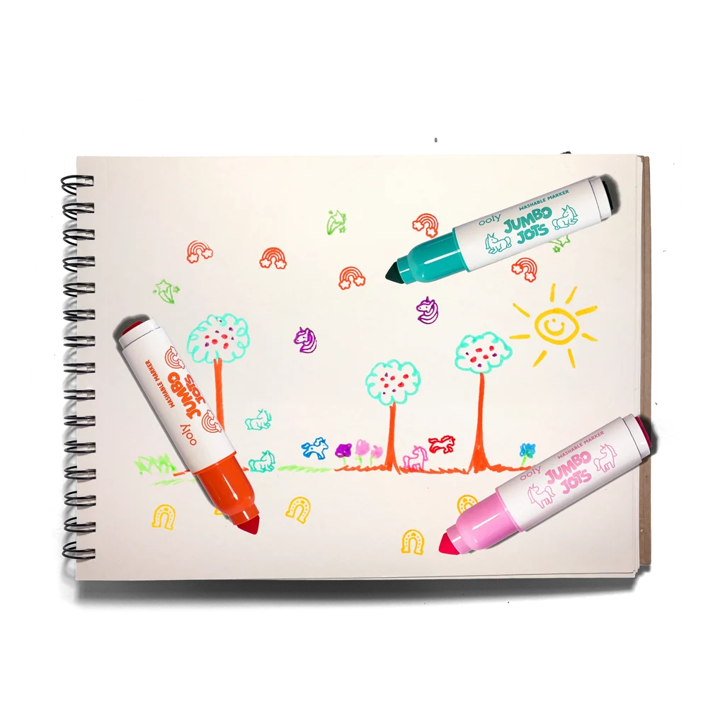 Ooly Jumbo Jots: Dual Tip Cone and Stamp Markers-- Unicorn (Set of 8)