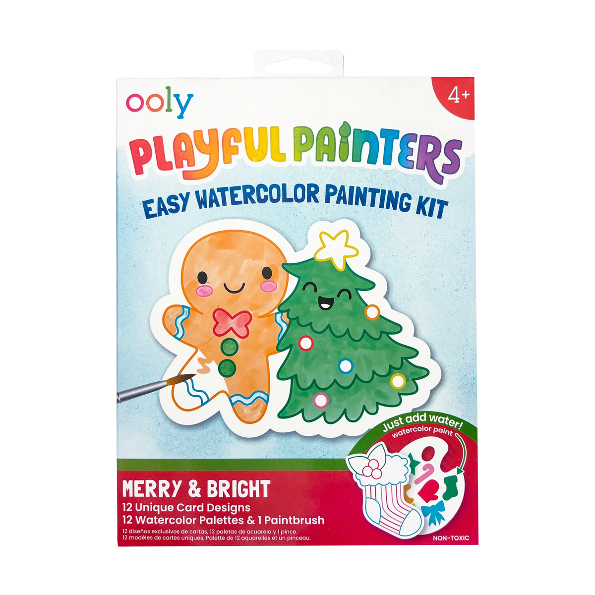Ooly Playful Painters Easy Watercolor Painting Kit-- Merry and Bright