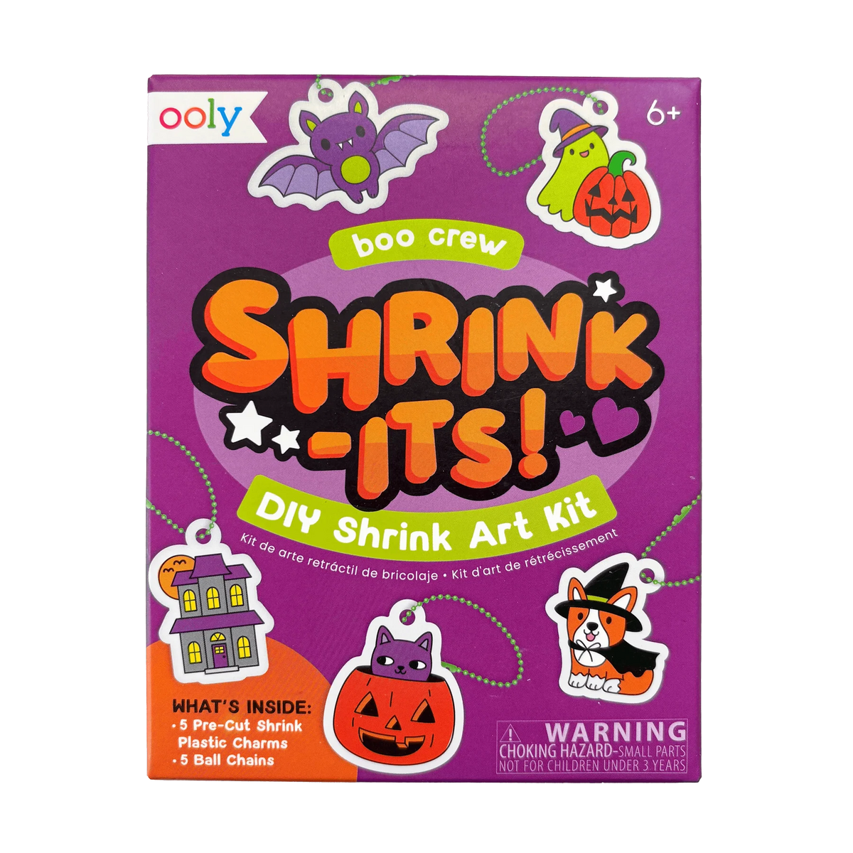Ooly Mini Shrink-Its! DIY Shrink Art Kit-- Boo Crew