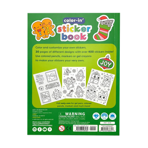 Ooly Stickiville: Color-in' Sticker Book-- Jolly Cheer Doodles