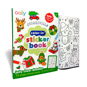 Ooly Stickiville: Color-in' Sticker Book-- Jolly Cheer Doodles