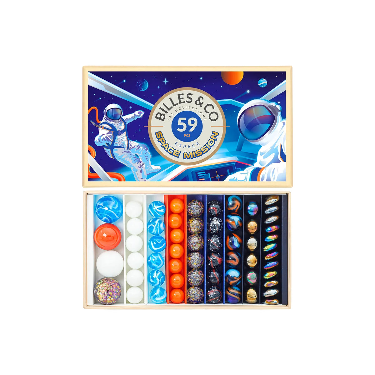 Billes & Co Marbles--  Space Mission Large Box