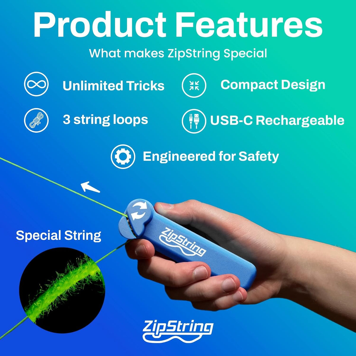 ZipString® The Orignal- Bodacious Blue